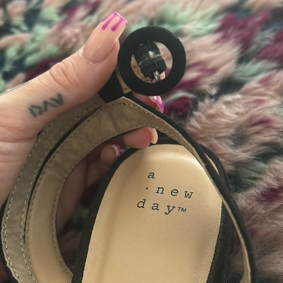 Target A New Day Black Suede Sandals - Picture 2 of 9